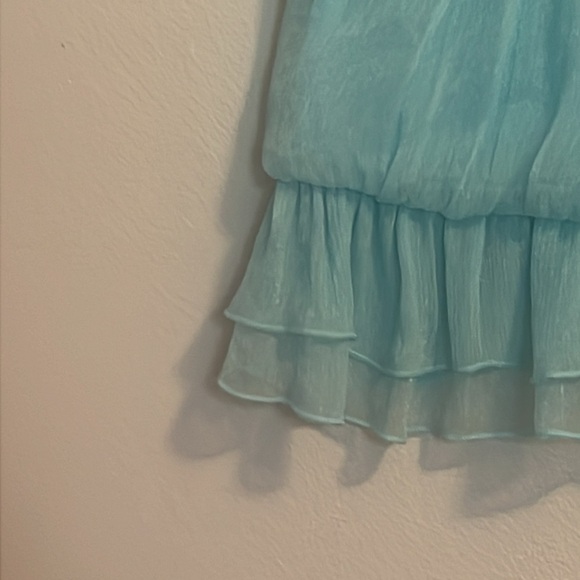 Regencycore J2 baby blue dusk blouse size M wave soft fabric sheer fairycor 100 - Picture 4 of 12